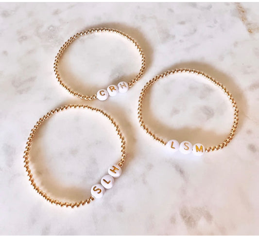 The Mama Bracelet In Gold & White